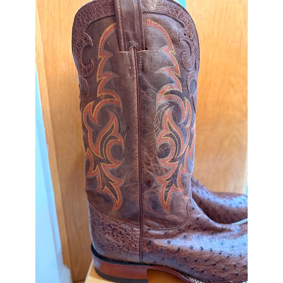 Vintage Justin Full Quill Ostrich Boots Sz 10 EE - Picture 3 of 16